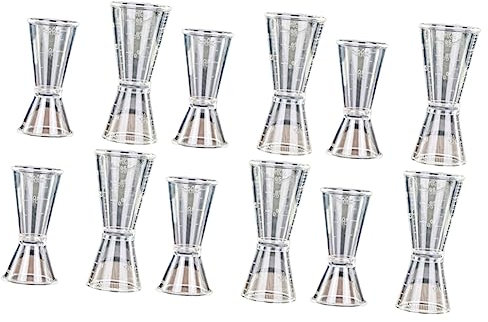 DOITOOL 12 Pièces Équipement De Barman Gobelet Doseur Double Boisson Dose De Cocktail Tasse à Mesurer Double Outils De Mesure De Barre Bar Jigger Verre Doseur Style