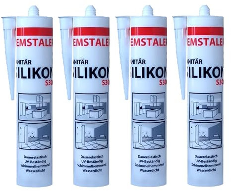 4x Remstaler SANITÄR SILIKON 300ml | Anti-Schimmel | Wasserdicht | für Innen- und Außenbereich | weiß und transparent (transparent)
