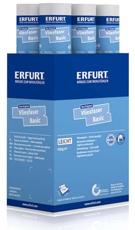 Erfurt Vliesfaser Basic 102 Vliestapete überstreichbar 10.05X0.53 Strukturtapete 6 Rollen 1004304