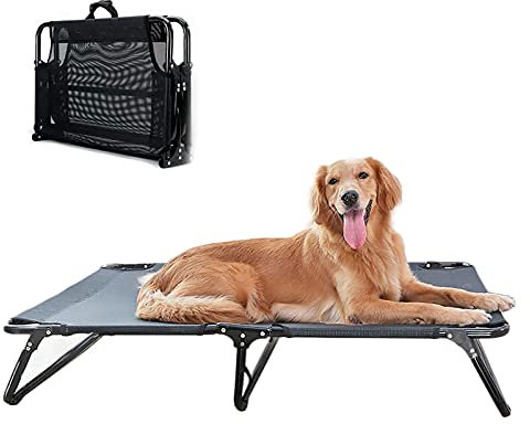 KSTUFF Klappbares tragbares Hundebett für Traver im Freien, großes/mittleres/kleines Haustier-Kühlbettsofa mit Griff, waschbar, leicht zu tragen (Größe: L (107 x 61 x 20 cm)) Vision