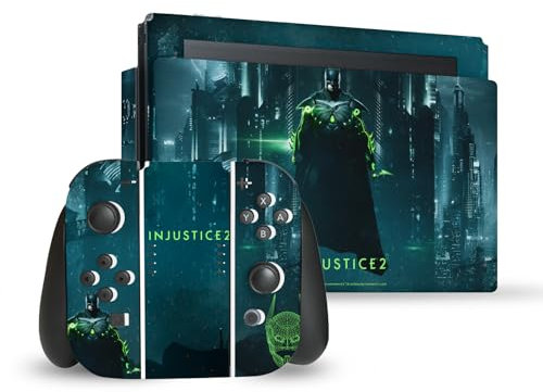 Head Case Designs sous Licence Officielle Injustice 2 Batman Personnages Vinyle Autocollant De Jeu Peau Autocollant Compatible avec Nintendo Switch Console & Dock & Joy-Con Controller Bundle
