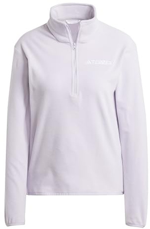 adidas Women's Terrex Multi Essentials Half Zip Fleece Jacket, silver dawn, XL