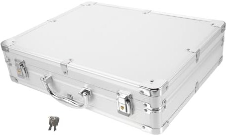 jojofuny Aluminium Werkzeugkoffer Mit Schloss Stoßfester Metall Aufbewahrungskoffer Tragbar Vielseitige Zubehörbox Für Mechaniker Elektriker Klempner Reise Und Beruf