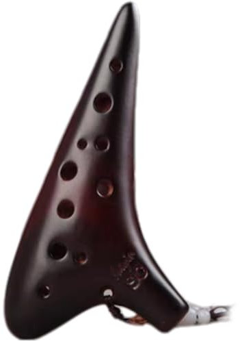 ZETONG Ocarina - Ocarina de cerámica de 12 agujeros Alto C ahumada con pajilla ahumada con libro de canciones para principiantes, idea de regalo (café ahumado)