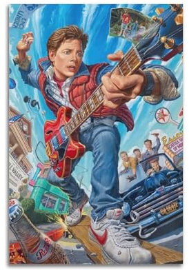 Suumyo Poster Zurück in die Zukunft, ungerahmt, 30 x 45 cm, Retro-Film-Wandkunst für mehrere Räume