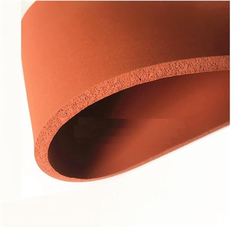 Cordón de goma de la esponja sólido, tira del sell Placa de esponja de espuma de silicona, tablero de hoja, manta de aislamiento térmico, tira cuadrada, 500 x 500 mm, rojo, tiras de sellado(Size:6mm)