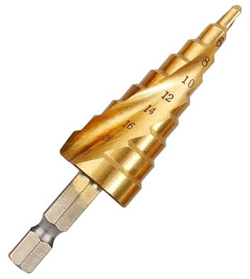 Spiral groove step drill, HSS cone drill for stainless steel, metal, plastic, wood, Ø 4-20mm