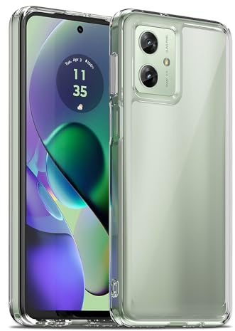 Liisooka Hülle für Motorola Moto G54 / Moto G64 5G, Militärische Ultra Slim Handyhülle, Nie Vergilbung, Kratzfeste, Harte PC-Rückseite Case, Stoßsichere Transparente Schutzhülle, Durchsichtig