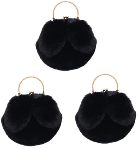 DEARMAMY 3stücke Fashion Plüsch Hase Ohr Schultertasche Kette Tasche Für Damen Abnehmbar Vielseitig Einsetzbar Für Party Und Alltag