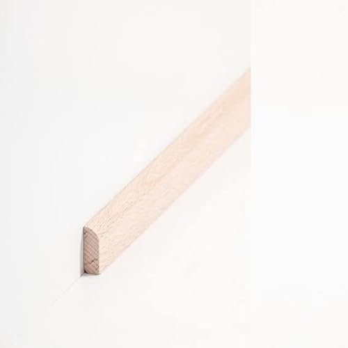 PROVISTON Baguette de recouvrement en bois massif de hêtre 8 x 22 x 2000 mm, à coller, clips, vis et clous, plinthe by PROVISTON - 2 m - 1 pièce