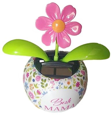 siduytin Maceta con energía Solar para Bailar, Adornos Que sacuden el alféizar de la Ventana, Decoraciones Interiores de Estilo de Coche, vehículo de Girasol, Flor de Seis petalos