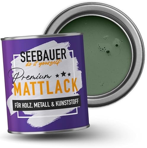 SEEBAUER diy Mattlack Dunkelgrün 2,5L für Innen & Außen (No. 760 Nordic Wood) Möbelfarbe ohne Schleifen - Hybrid-Lack für Holz, Metall, Kunststoff - Holzlack, Möbellack hohe Deckkraft