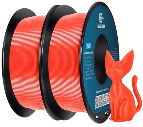 GEEETECH PLA Filament neue Rot, 2x1kg Spule für 3d Drucker