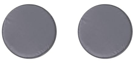 2er-Set Tragbar Rund Sitzkissen 30x30x2cm, Memory-Schaum mit Riemen rutschfest Gemütlich Abnehmbar Waschbar Perlbaumwolle Stuhlkissen für Wohnzimmer, Küche, Konferenzraum, Garten, 2er Set Grau