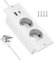 Lotvic Prise Multiple, Multiprise Encastrable, Prise de Table avec 2 Type C et 1 USB A, 4 en 1 Prise Encastrée, Multiprise pour Bureau, Maison, Plan de Travail et Table de Canapé, Câble de 2m