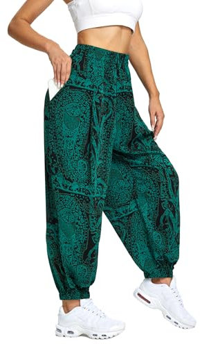 Rexspek Yogahose Damen Lang Damen Leicht Yogahose Pumphose Hippie Hose Kleidung L