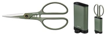 Fiskars Pflanzenschere mit Halter, Urban Plant Care, Für glatte Schnitte an Zimmerpflanzen und Blumen, Gesamtlänge 18,8 cm, Edelstahl/Kunststoff, Dunkelgrün/Schwarz, 1075316