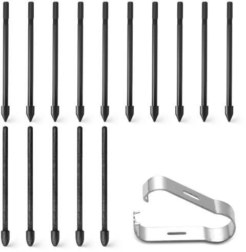Pointes de Rechange pour Kindle Scribe Pen (15 Unités) - Compatibles Stylus Remarkable 1/2/Plus- 4096 Niveaux de Pression - avec Clip (5 Douces Feutre, 10 Dures)