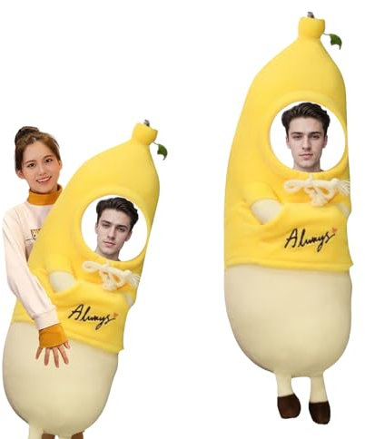 90cm Personalisiert Banane Kissen mit Foto, Anpassbar Ihr Gesicht Foto Plüsch Banane Figur, Geburtstag Geschenkidee für unvergessliche Momente (45CM)