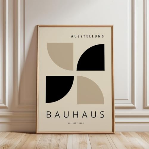 ARTINSPIRIO Bauhaus Kunstdruck Poster, Beige und Schwarz, Ohne Rahmen (50x70 cm)