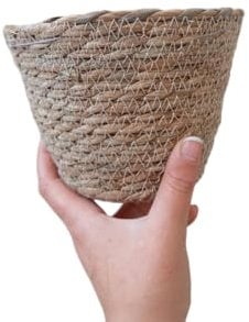 Macetero de Fibras Naturales Trenzadas de 12cm Ideal para Plantas Pequeñas en Hogares Rústicos o Modernos