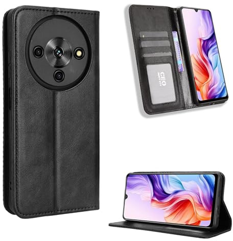 CAUHENYEE Cover per ZTE Blade A76 5G Custodia, Custodia Protettiva in Pelle Premium [Slot per Scheda] [Funzione Stand], Compatibile con ZTE Blade A76 5G - Nero