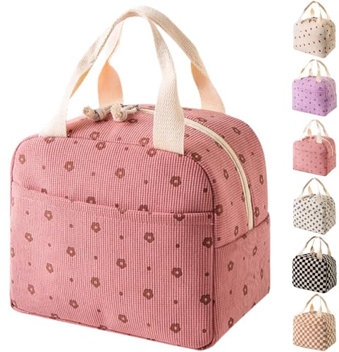 Arae Borsa Termica Porta Pranzo per Donne, Borse Frigo Isolate Riutilizzabili 9L con Scomparti - Leggera, Impermeabile per Ufficio, Spiaggia e Viaggi, rosa