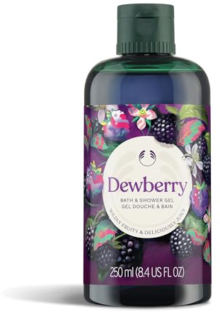 The Body Shop Dewberry Bath and Shower Gel 250ml | Refreshing Gentle Body Wash with Community Fair Trade Aloe Vera, Cleanses Skin with a Fruity Floral Scent