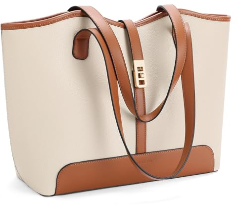 SENDEFN Handtasche Damen Groß, Shopper Tasche Veganes Leder, Tote Bag, Arbeitstasche Schultertasche mit Reißverschluss und Innentasche für Büro Reisen Einkaufen Schule
