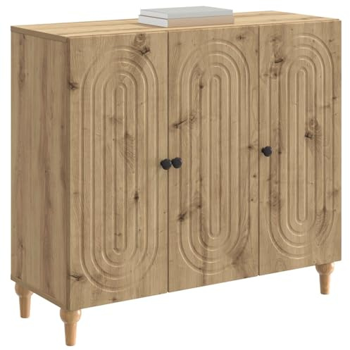 vidaXL Sideboard Artisan-Eiche 89 x 34,5 x 80 cm Holzwerkstoff, Wohnzimmer, moderner Schrank, stylische Aufbewahrung, rechteckiges Design, praktische Organizer für Dein Zuhause