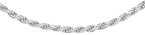 Tuscany Silver Women's Sterling Silver 1.8 mm Diamond Cut Rope Chain Necklace of Length 51 cm/20 Inch