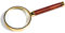 Leuchtturm 305535 Lupe mit Griff und Glaslinse, goldfarbener Metallrand, 3-fache Vergrößerung, Ø 50 mm