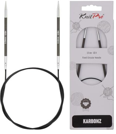 Karbonz-Rundstricknadel, Stärke 3,5mm; (Länge 100cm) - Neuheit!!! Hi-Tech aus Karbonfasern!!!, Schwarz