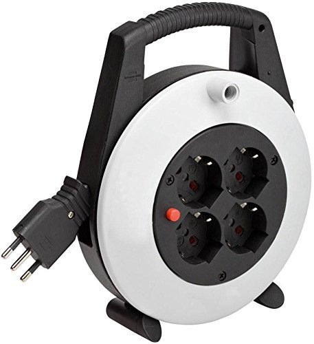 Brennenstuhl, Vario Line scatola per cavi 4 prese nero/grigio chiaro 10m