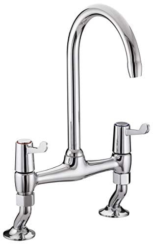 Bristan VAL BRDSM C 6 CD Value Lever Bridge Kitchen Sink Mixer Tap with 6 (152mm) Levers with Swivel Spout, Chrome