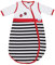 Gesslein Baby Schlafsack Bubou, Ganzjahres-Schlafsack mit Temperaturregulierung (langer Reißverschluss, 70), rot-schwarz-weiß mit Schmetterling Motiv