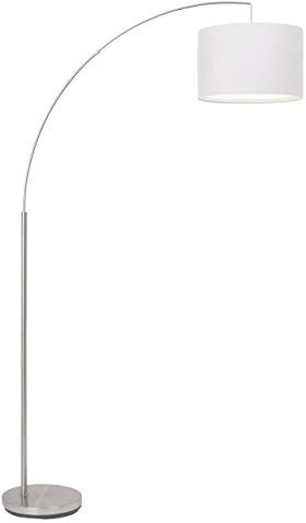 Brilliant Lampe Clarie Bogenstandleuchte 1, 8m eisen/weiß | 1x A60, E27, geeignet für Normallampen (nicht enthalten) | Mit Fußschalter