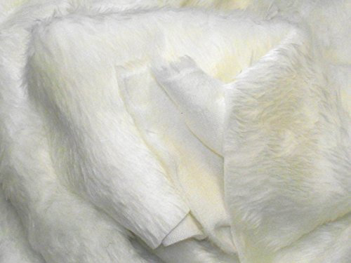 Uni Amusant Faux Fourrure Tissu Matière ECRU (blanc cassé) - Blanc, 1Mtr - 150cmx100cm