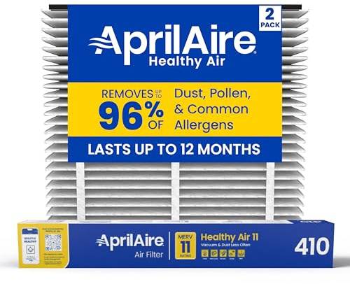 AprilAire 410 Replacement Filter for AprilAire Whole House Air Purifiers - MERV 11, Clean Air & Dust, 16x25x4 Air Filter (Pack of 2)