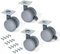 Emuca Lenkrollen für Möbel 2 mit und 2 ohne Bremse Diameter mit Anschraubplatte und Kugellager, 4 Stück Set, 50 mm, grau, 2036421