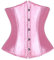 SZIVYSHI Femme Satin Serre Taille Lingerie Gothique Corset Véritable sous Poitrine Bustier Shapewear Top, Rose, Taille S