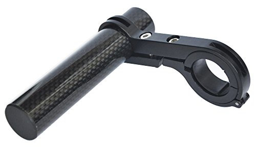UPANBIKE Bici Manubrio Extender Estensione in Fibra di Carbonio Staffa in Lega di Alluminio Morsetto per Bicicletta tachimetro Faro Luce Holder(Black 10cm Single Clamp)
