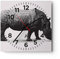 Modern Wanduhr Nashorn Tier Afrika Safari 30x30cm Quadrat Klein Wand Uhr Glas Analog Zimmeruhren Küche Büro Wohnzimmer Glasuhr Wall Clock Dekoration Design Wanddekoration Küchenuhr C4AC30x30-2935