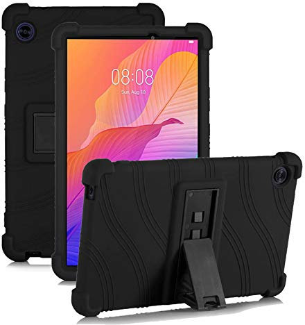 RLTech Funda Carcasa para Lenovo Tab M10 FHD Plus, Silicona TPU Flexible con Soporte Función Funda Protectora Case Cover para Lenovo Tab M10 FHD Plus TB-X606F 10.3 Pulgada, Negro