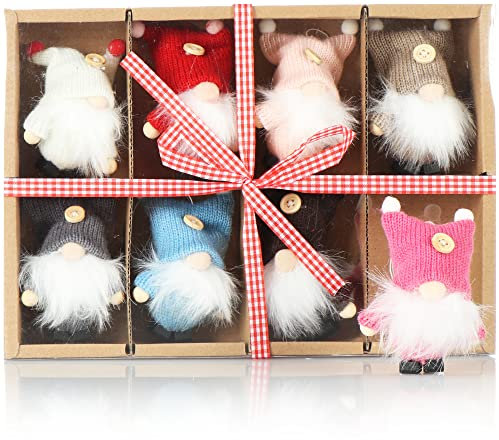 COM-FOUR® 8X Premium Weihnachtsmann-Anhänger für den Weihnachtsbaum, schwedisch-skandinavische Deko-Trolle, Engel, Feen, Weihnachtsmänner als Christbaumschmuck oder Geschenk-Anhänger