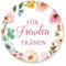 100x 'Für Freudentränen' Kranz Aufkleber Sticker Etiketten für Taschentücher/Taschentuchverpackung, Gastgeschenke, Tischdeko, zur Hochzeit Geburtstag Taufe, 4cm rund - UNI 321 D