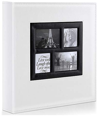 Ywlake Album Fotografico 10x15 1000 Tasche, Grande Cuoio Album Foto Portafoto Verticale Orizzontali Tascabile Tasca Bianco