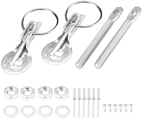 Perno di bloccaggio del cofano Kit di bloccaggio del perno del cofano Perno del cofano del cofano Perni del perno del cofano del cofano universale Kit di chiusura a scatto per auto sportive(D'argento)