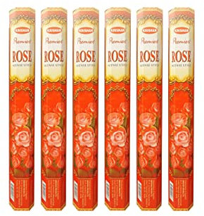 Grenadine Boutique - Krishan Encens Bâtonnets Florales - Lot de 6 Boîtes de 20g Rose