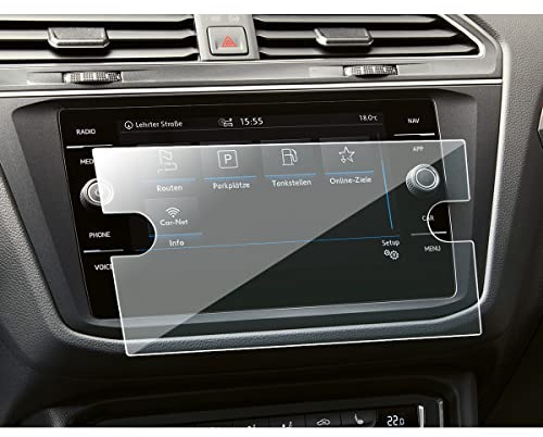 Displayschutz aus Glas, flexibel, 100 % transparent, Displayschutzfolie passend für VW Tiguan R-Line 2020 Discover Media 8 Zoll